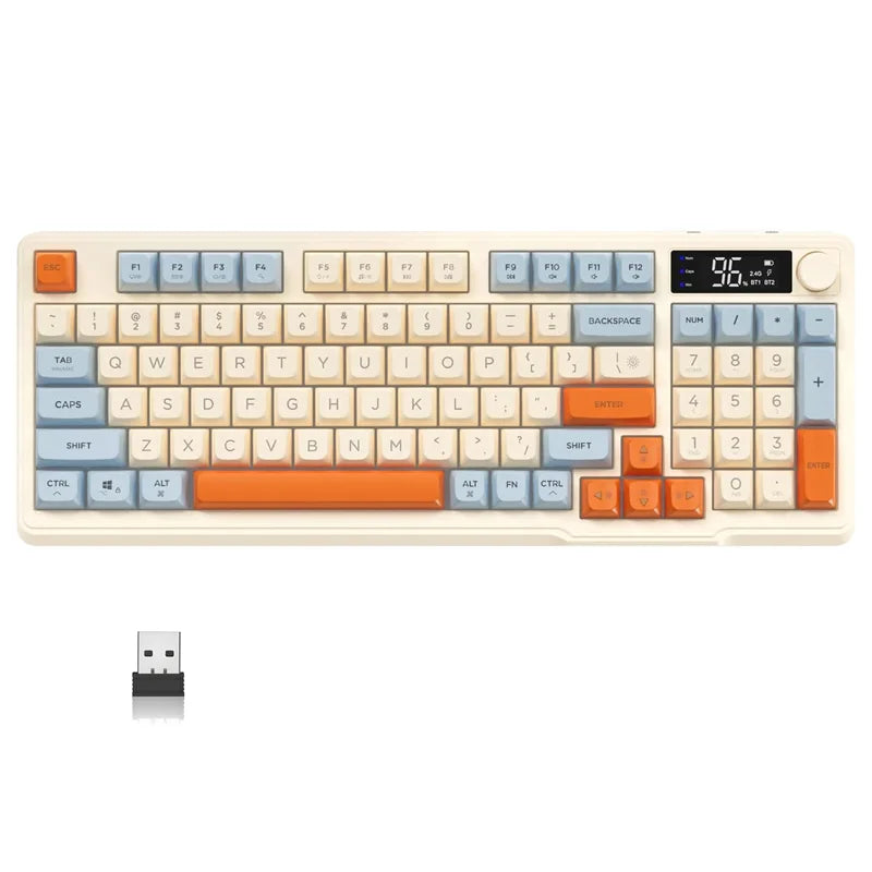 ZIYOU LANG M96 96% Membrane Wireless Gaming Keyboard BT/2.4G Silent Rainbow LED