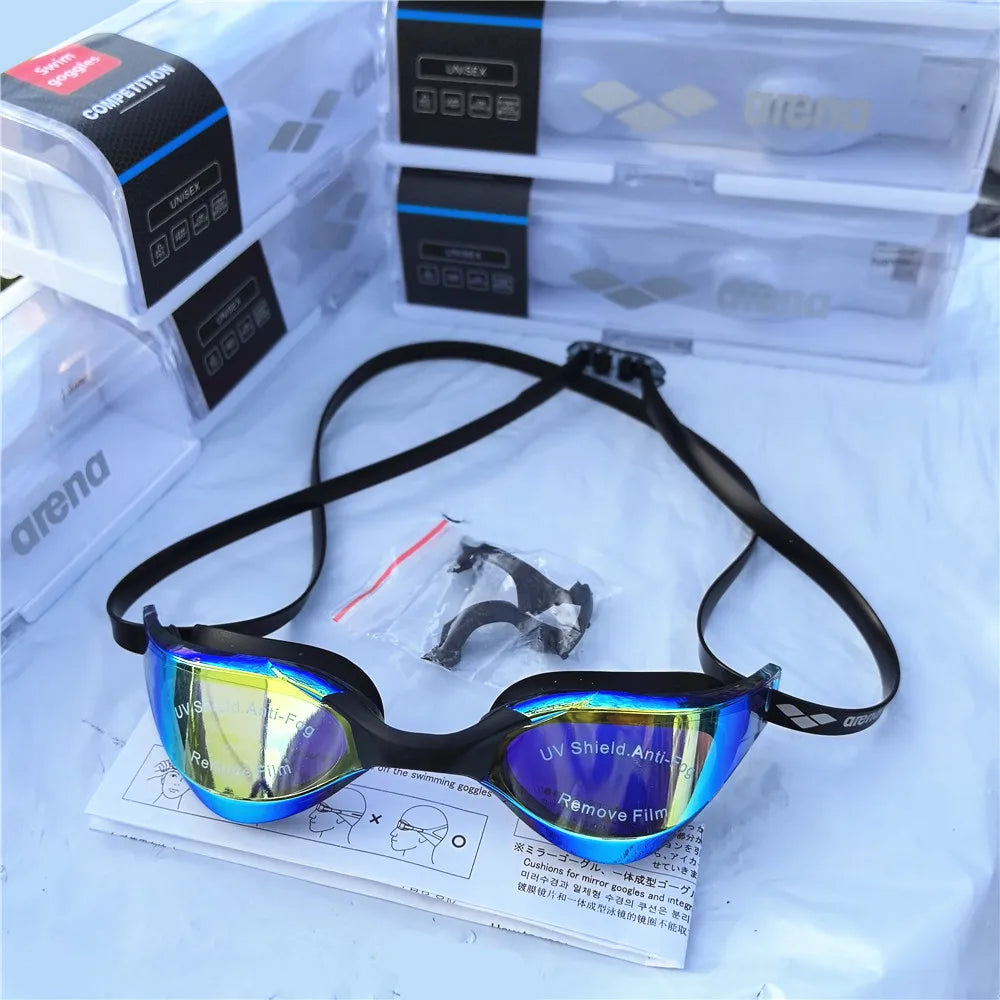 ARENA waterproof and anti fog racing professional high-definition swimming goggles UV400 competition training swimming equipment