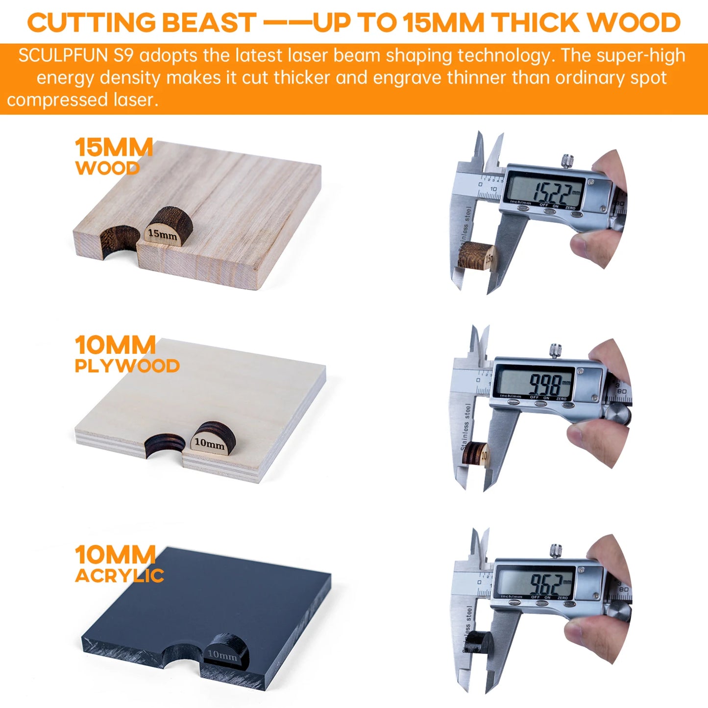 SCULPFUN S9 5.5W Laser Engraver, 0.06mm Ultra-Fine Compressed Spot, Diode Laser, 0.08mm High Precision, Engraving Area 410*420mm