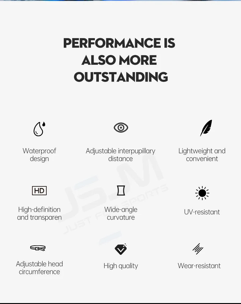 JSJM Professional Adult Anti-Fog Swimming Goggles Men Women With HD Wide-Angle Lens  Waterproof Adjustable Silicone Swim Glasses