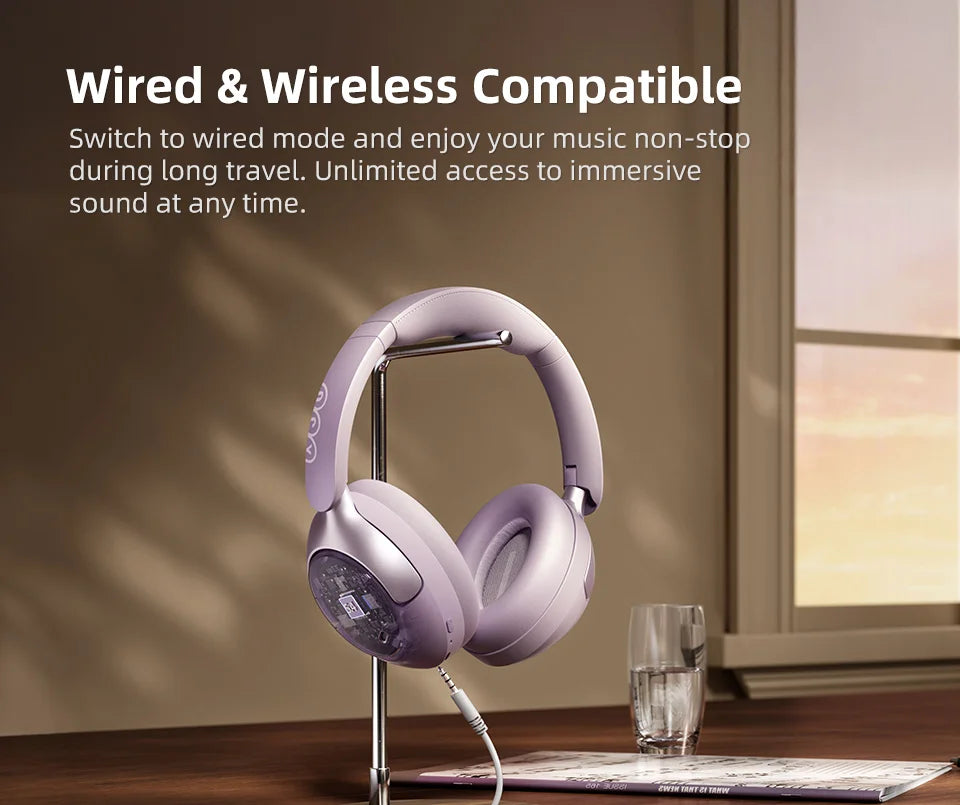 QCY H3 Pro ANC Wireless Bluetooth Headphone Hi-Res Spatial Audio Earphone with LDAC 50dB Active Noise Canceling Over Ear Headset
