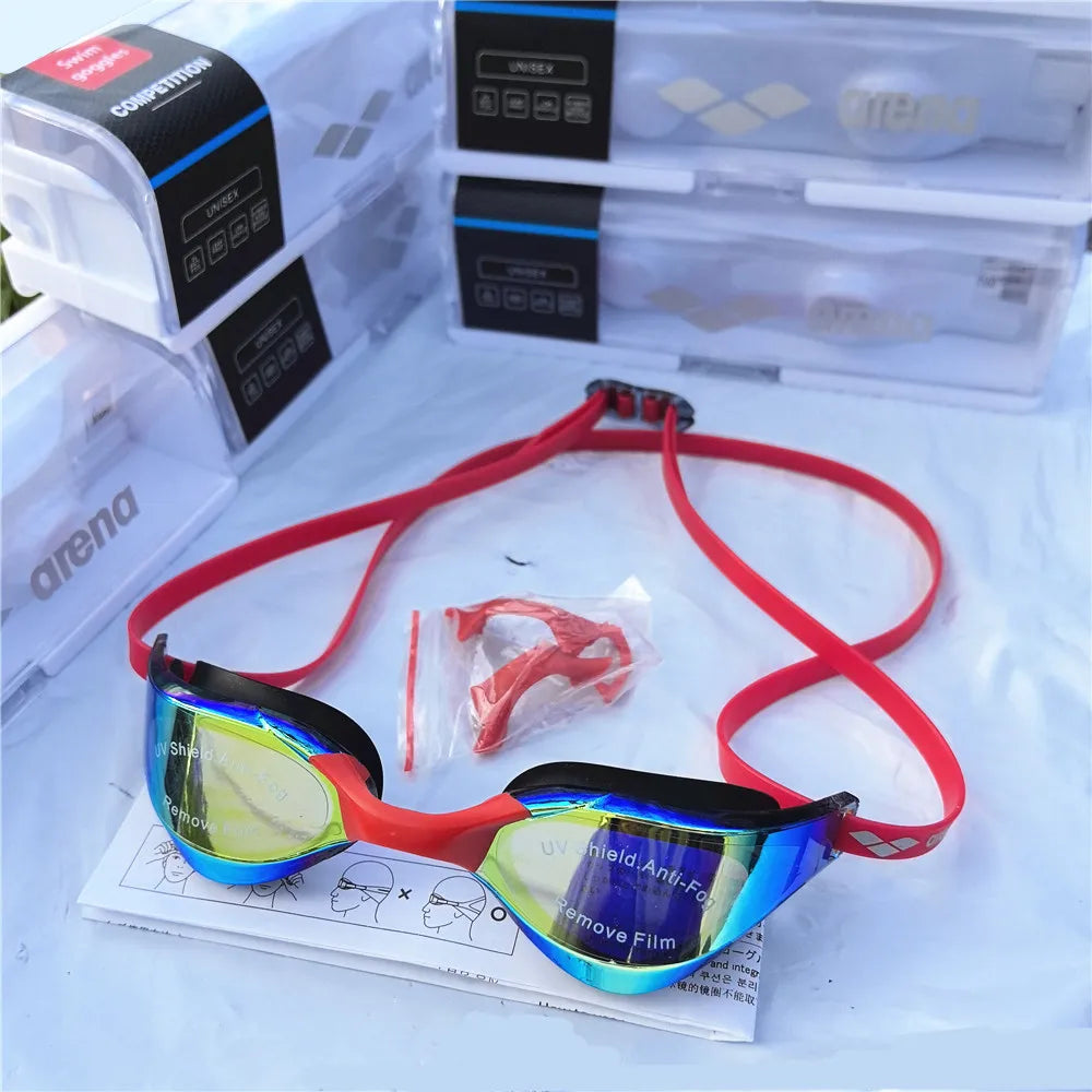 ARENA waterproof and anti fog racing professional high-definition swimming goggles UV400 competition training swimming equipment