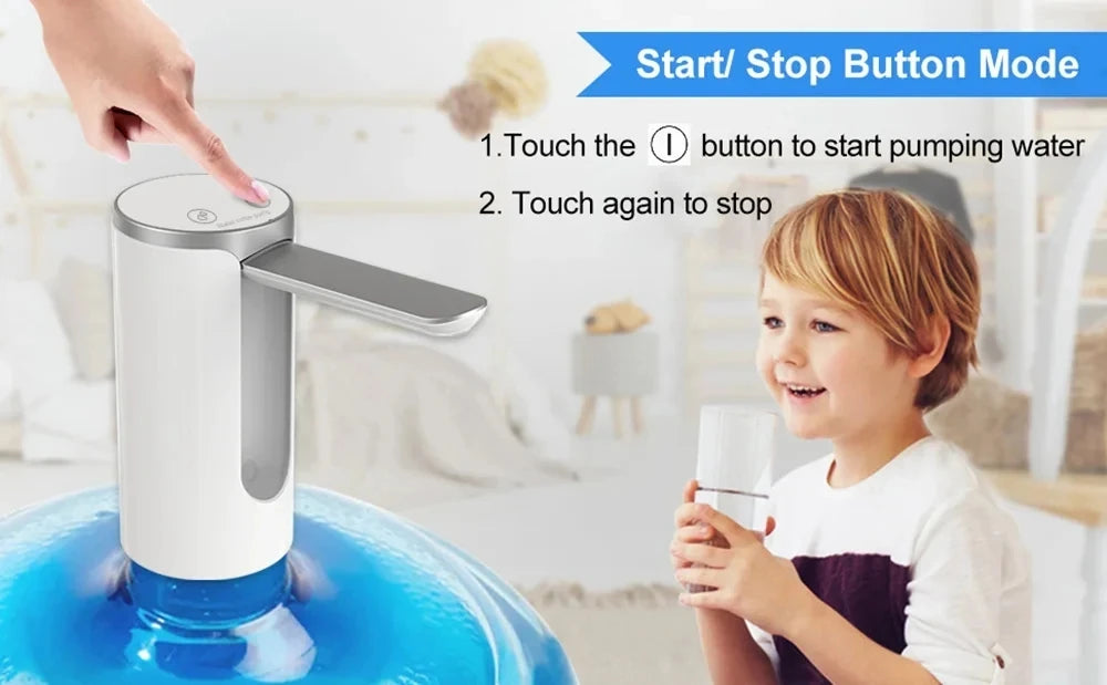 LED Display Water Bottle Pump Foldable Electric 1200mah Type C Rechargeable Automatic Stop Touch Button 3 Quantitative Settings