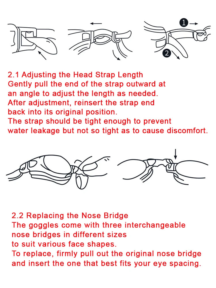 JSJM Professional Adult Anti-Fog Swimming Goggles Men Women With HD Wide-Angle Lens  Waterproof Adjustable Silicone Swim Glasses