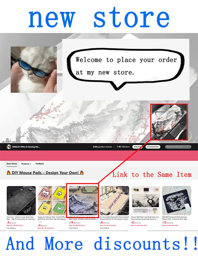 Sakura Scenery Mouse Pad Large Anti-Slip Rubber Gaming MousePad Durable Desk Pad Thick Seam Edge Suitable for Office and Gaming