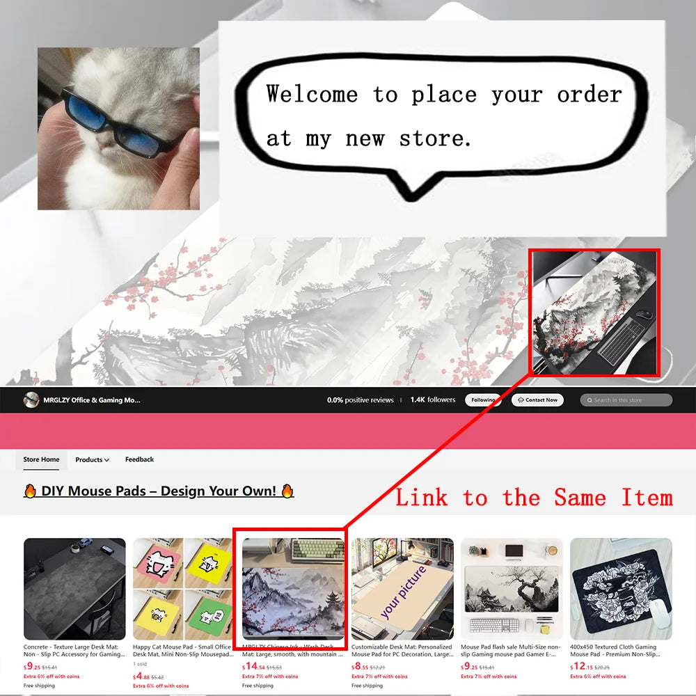 Sakura Scenery Mouse Pad Large Anti-Slip Rubber Gaming MousePad Durable Desk Pad Thick Seam Edge Suitable for Office and Gaming