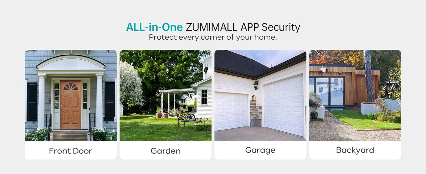 ZUMIMALL 2K Solar/battery Camera for Home Security, 3MP Color Night Vision, Wireless Outdoor,2.4GHz WiFi, 2-Way Talk,