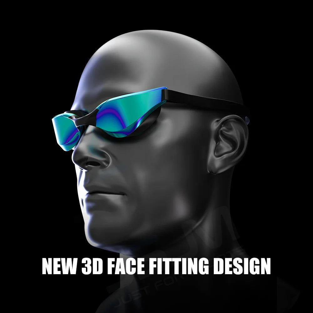 JSJM Professional Adult Anti-Fog Swimming Goggles Men Women With HD Wide-Angle Lens  Waterproof Adjustable Silicone Swim Glasses