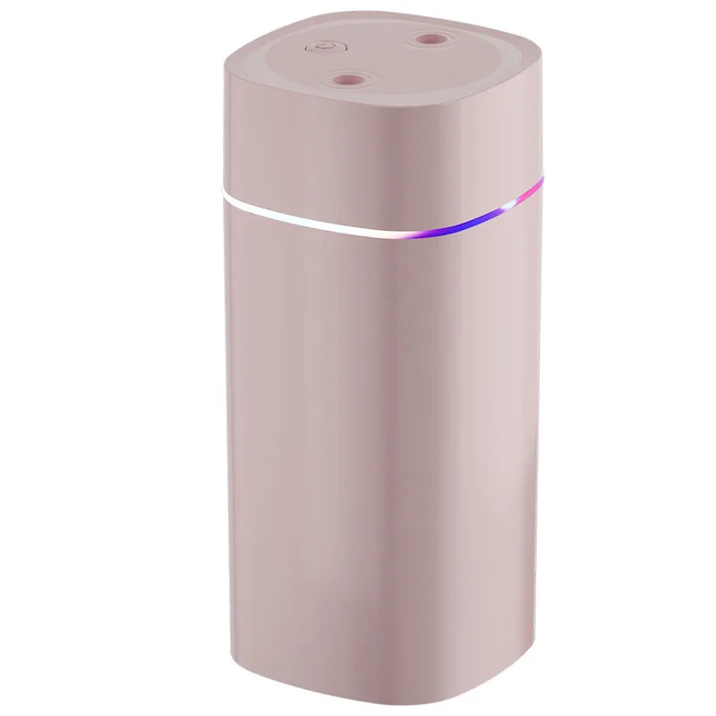 Dual-Nozzle USB Humidifier | 800ml/H Super Mist & Ultra Quiet | Car/Home Moisturizing Device
