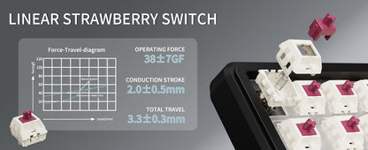 ATTACK SHARK X66 Wireless Mechanical Keyboard with Side Printed PBT Keycaps BT & 2.4G Wireless & Type -C Wired Hot-swap 16 Milli