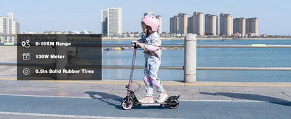 RCB R12 Electric Scooter for Kids Age 6-12, Colorful Lights, 6.5" Foldable E Scooter, LED Display, Lightweight Electric Scooter