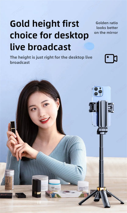 Super Mini Selfie Stick Portable Phone Holder Shooting Aid Versatile Integrated Design Bluetooth Remote For Live Broadcas