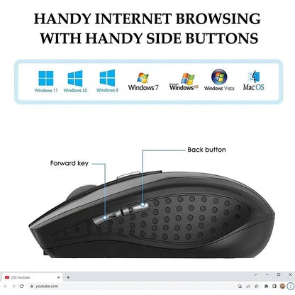 2.4G Wireless Mouse Bluetooth Mouse Ergonomic 800/1200/1600DPI 6 Mute Buttons Mouse For MacBook Tablet Laptops Computer PC
