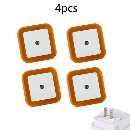 Plug in Dimmable Led Night Light with Auto Dusk to Dawn Sensor,for Hallway Bedroom Kids Room Kitchen Stairway，4Pack white light