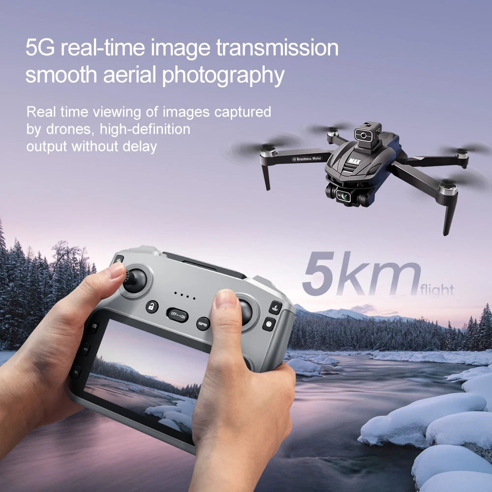 V168 PRO MAX GPS Drone Professional 8K Camera Aerial FPV Brush Avoiding Obstacle with Large Screen Remote Control Folding Drone