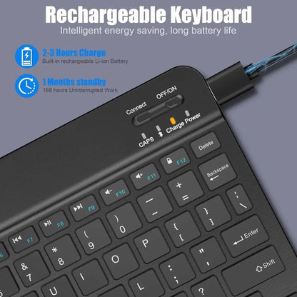 Bluetooth Keyboard for iPad 10th Generation iPad Pro 13 12 11 10 9 8 7 Inch iPad Air 13 11th iPad Mini Samsung Xiaomi Tablets