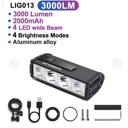 NEWBOLER Bicycle Light Front 10000Lumen Bike Light 10000mAh Waterproof Flashlight USB Charging MTB Road Cycling Lamp Accessories