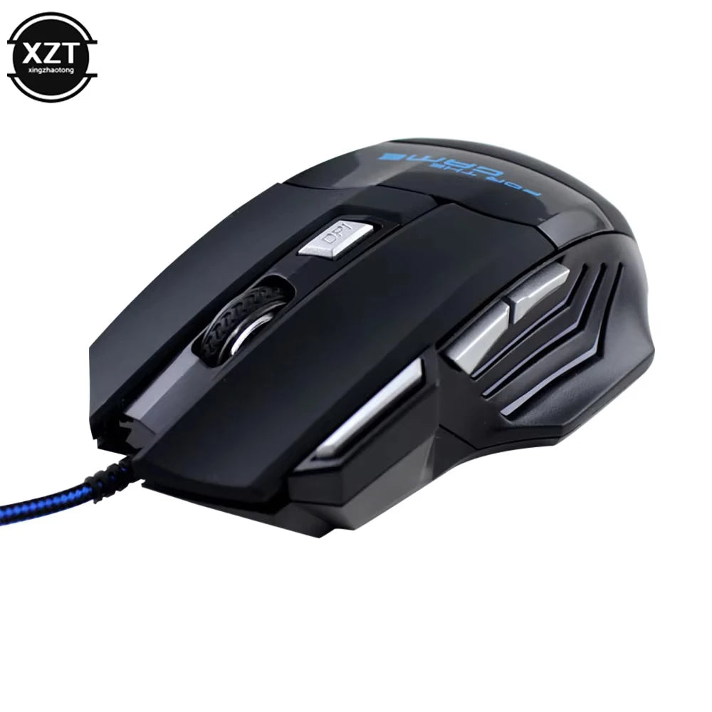 Wired Gaming Mouse 7-Color Backlight 5500 DPI Adjustable Black Wired Optical Computer Gaming Mice for PC Gamer Computer Desktop