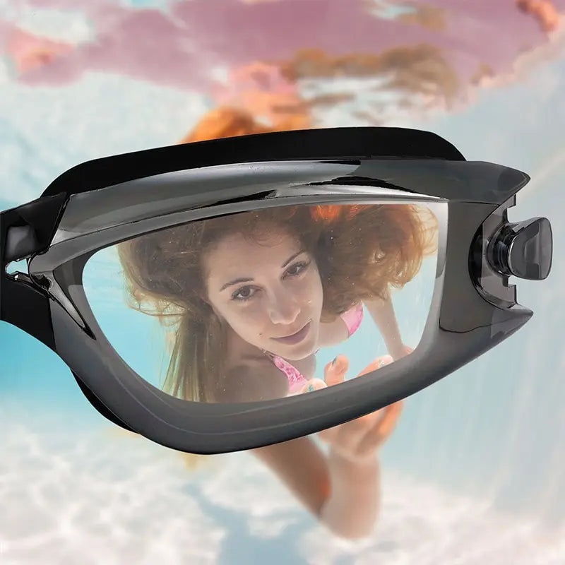 Swimming Goggles Adult Myopia Swimming Goggles One-piece Earplugs Electroplating Anti-fog High-definition Swimming Goggles