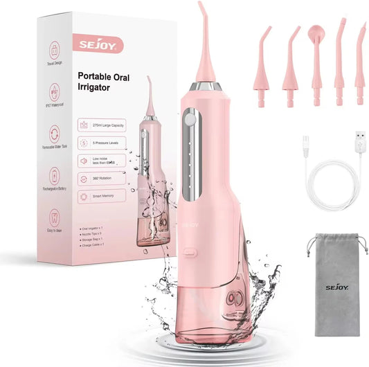 Sejoy Cordless Electric Water Flossers for Teeth Water Dental Flosser Portable Oral Irrigator Rechargeable