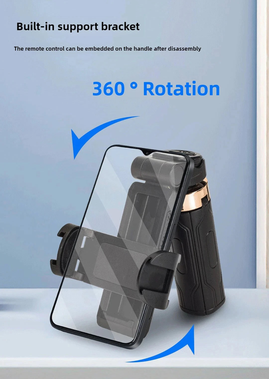 Super Mini Selfie Stick Portable Phone Holder Shooting Aid Versatile Integrated Design Bluetooth Remote For Live Broadcas