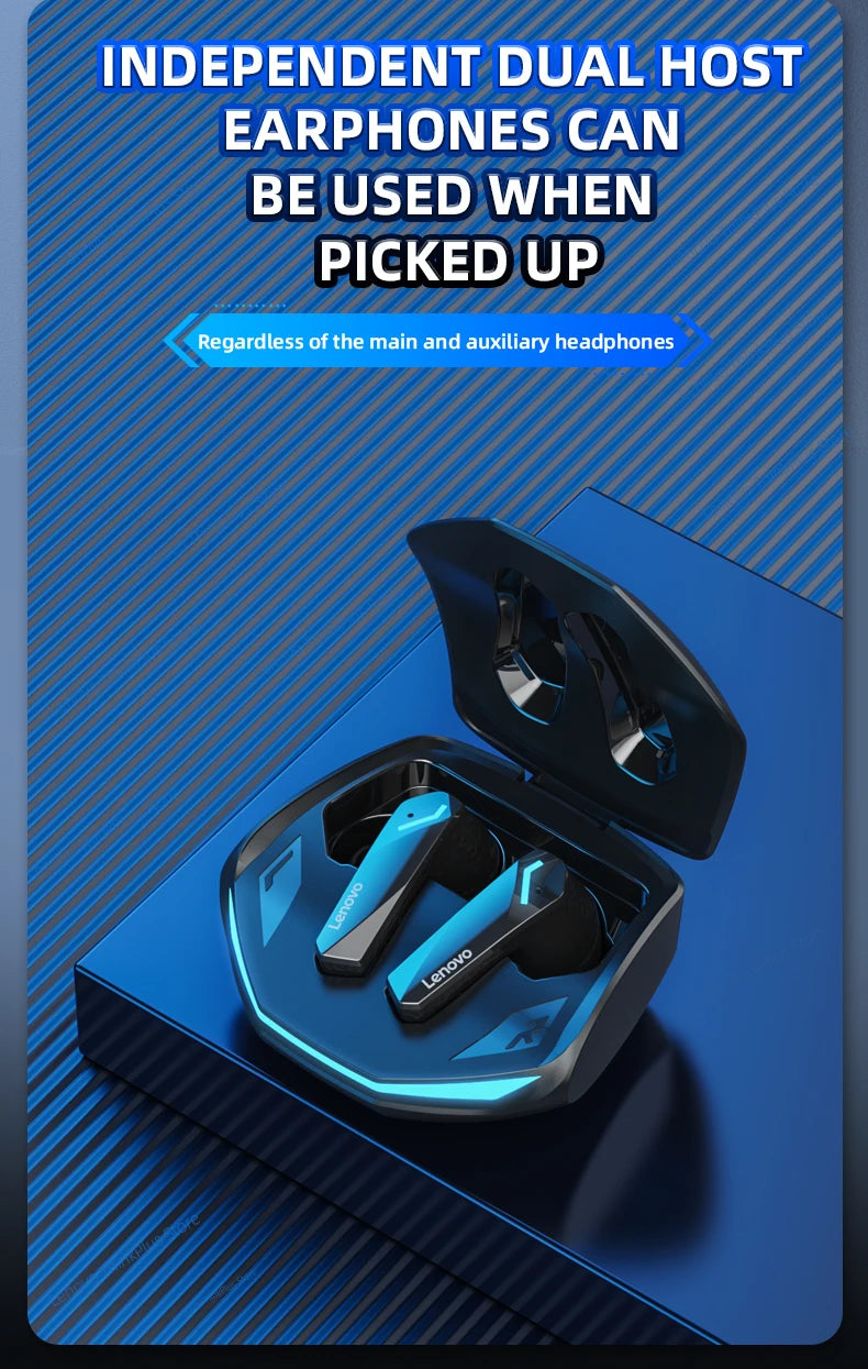 Lenovo GM2 Pro Gaming Earphones Bluetooth 5.3 Sport Headset Dual Mode HD Call Noise Reduction Earbuds with Mic Music Earphones