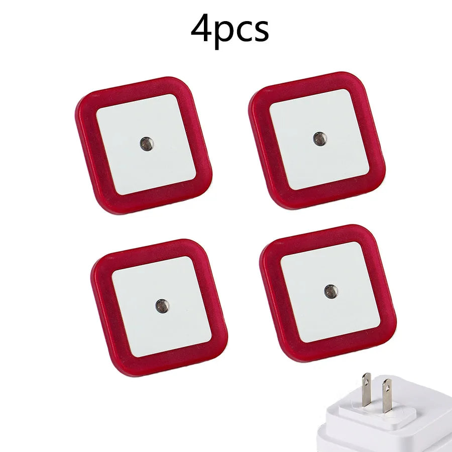 Plug in Dimmable Led Night Light with Auto Dusk to Dawn Sensor,for Hallway Bedroom Kids Room Kitchen Stairway，4Pack white light