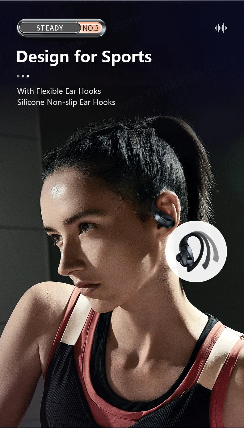 Ship From US Lenovo LP75 Bluetooth 5.3 Headphones Wireless Music Earphones LED Digital Display Noise Reduction Game Earbuds New