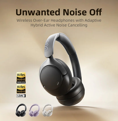 QCY H3 Pro ANC Wireless Bluetooth Headphone Hi-Res Spatial Audio Earphone with LDAC 50dB Active Noise Canceling Over Ear Headset