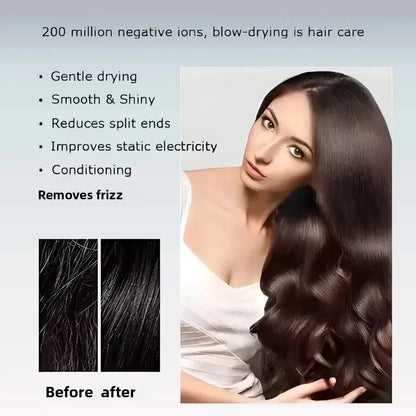 Negative ion hair dryer with high speed and no blades High power silent and quick drying Portable, suitable for home and travel