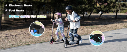 RCB R12 Electric Scooter for Kids Age 6-12, Colorful Lights, 6.5" Foldable E Scooter, LED Display, Lightweight Electric Scooter