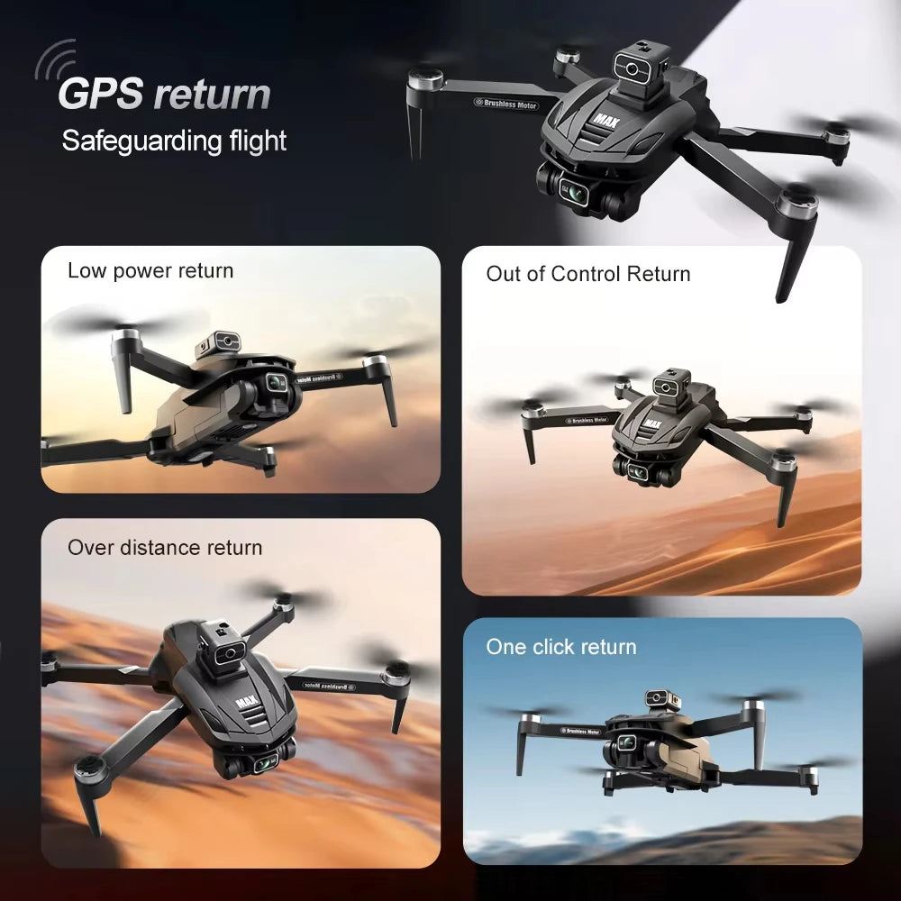 V168 PRO MAX GPS Drone Professional 8K Camera Aerial FPV Brush Avoiding Obstacle with Large Screen Remote Control Folding Drone
