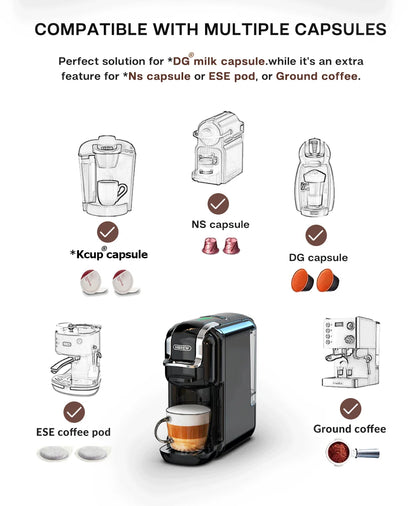 HiBREW Multiple Capsule Coffee Machine, Hot/Cold Dolce Gusto Milk Nespresso Capsule ESE Pod Ground Coffee Cafeteria 20Bar 5 in 1