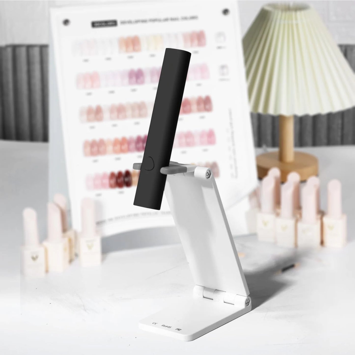 Mini UV Light for Gel Nails, LED Nail Lamp Handheld with Stand, Portable Nail Dryer Rechargeable USB Cordless for Fast Drying