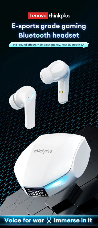 Lenovo XT53 Wireless Upgrade Bluetooth 5.4 Earphones Ultra Long Endurance Low Latency Gaming Headset LED Digital Display Earbuds