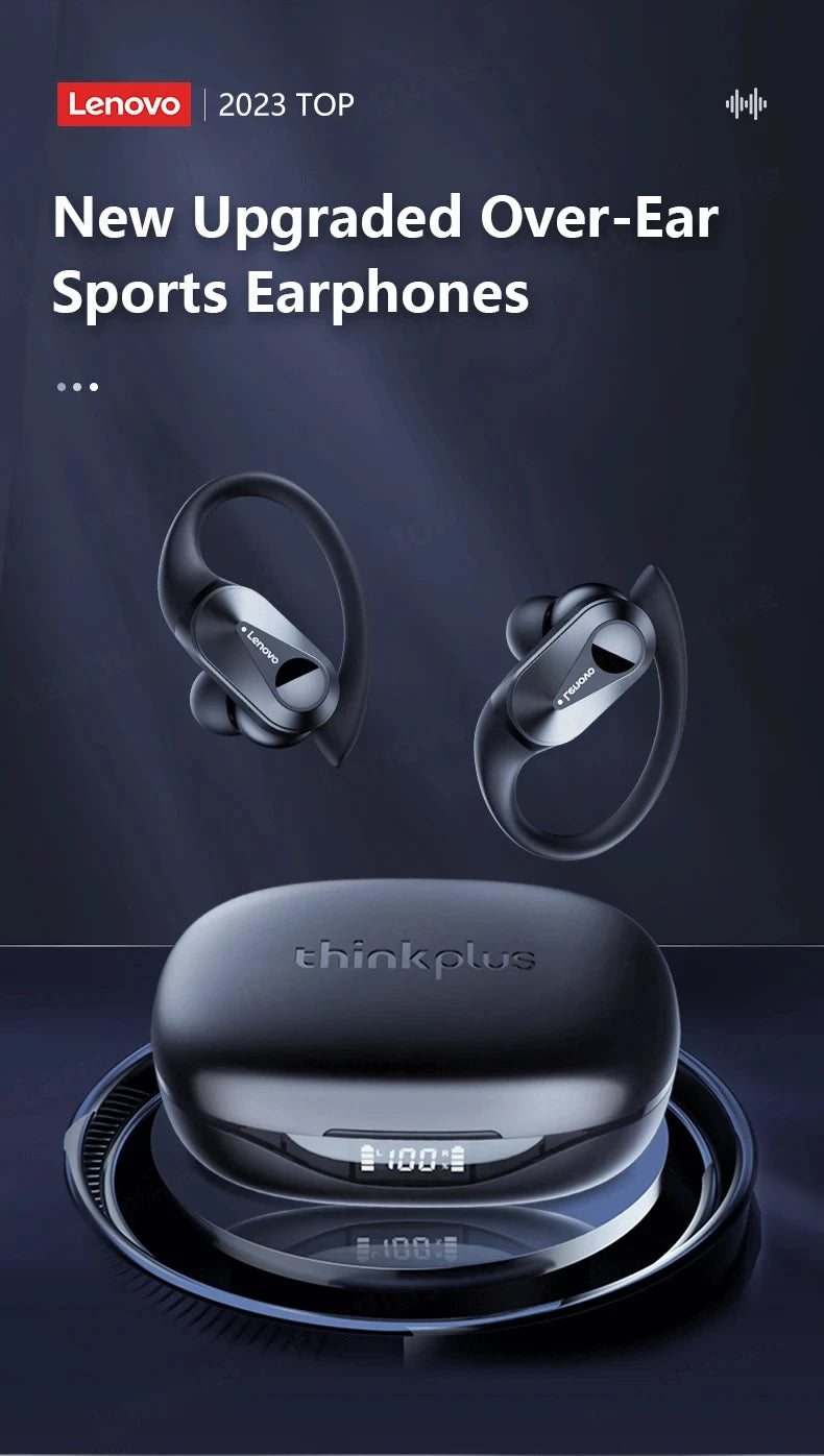 Ship From US Lenovo LP75 Bluetooth 5.3 Headphones Wireless Music Earphones LED Digital Display Noise Reduction Game Earbuds New