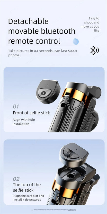 Super Mini Selfie Stick Portable Phone Holder Shooting Aid Versatile Integrated Design Bluetooth Remote For Live Broadcas