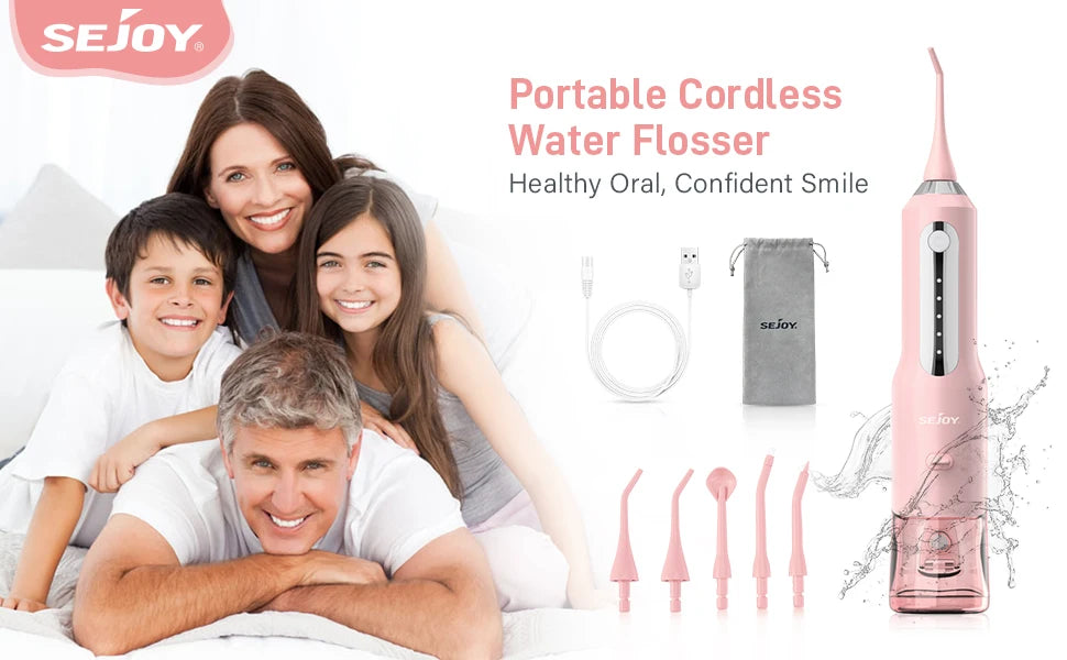 Sejoy Cordless Electric Water Flossers for Teeth Water Dental Flosser Portable Oral Irrigator Rechargeable