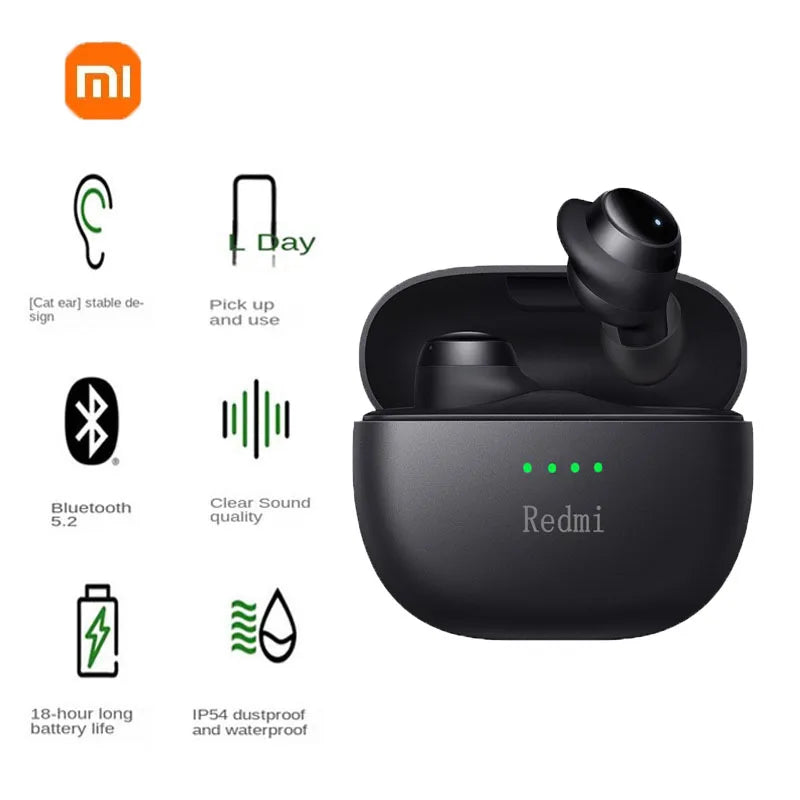 Xiaomi Redmi Bluetooth 5.2 Earbud  In-Ear Headset with Mini Charging Case Waterproof Sports Headphones