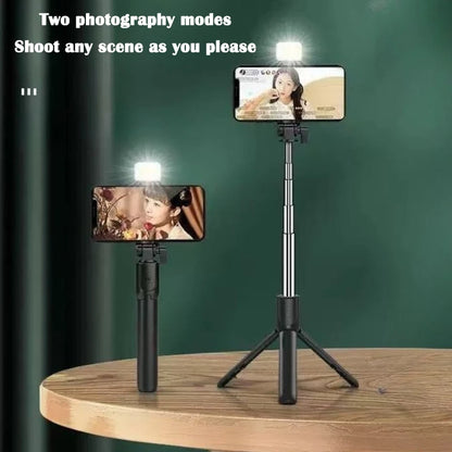 Wireless Bluetooth Selfie Stick Tripod Stand with Fill Light Remote Shutter Tripod For iPhone Samsung Xiaomi Live Phone Holder