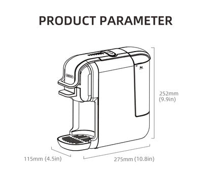 HiBREW Multiple Capsule Coffee Machine, Hot/Cold Dolce Gusto Milk Nespresso Capsule ESE Pod Ground Coffee Cafeteria 20Bar 5 in 1