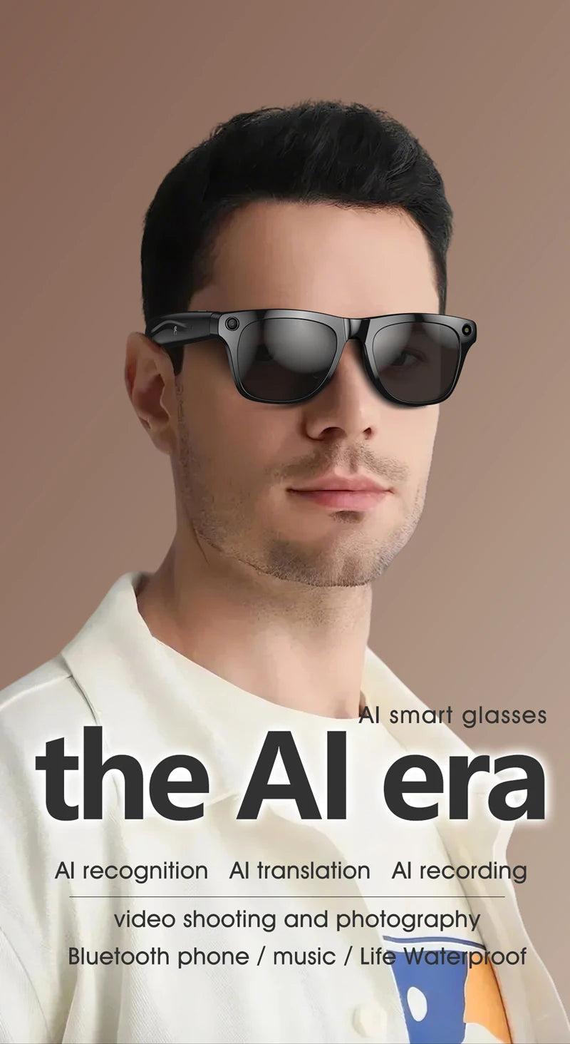 4K AI Smart Photochromic Glasses Multifunction Camera Bluetooth Call Voice Assistant Music Player Translate Glasses For Xiaomi
