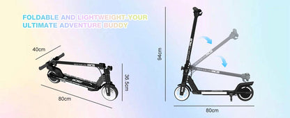 RCB R12 Electric Scooter for Kids Age 6-12, Colorful Lights, 6.5" Foldable E Scooter, LED Display, Lightweight Electric Scooter
