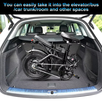 14 inch Electric Bike Folding 400W 48V 10AH 15AH Adults Ebike City Bicycle LED Turn Signal Lights 5 Shock Absorption