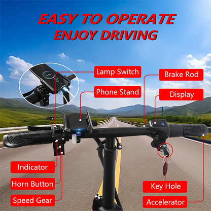 14 inch Electric Bike Folding 400W 48V 10AH 15AH Adults Ebike City Bicycle LED Turn Signal Lights 5 Shock Absorption