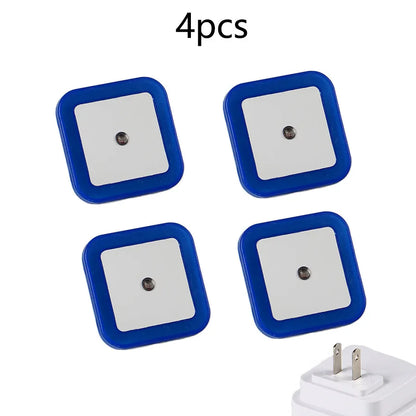 Plug in Dimmable Led Night Light with Auto Dusk to Dawn Sensor,for Hallway Bedroom Kids Room Kitchen Stairway，4Pack white light