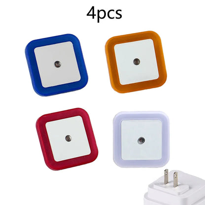 Plug in Dimmable Led Night Light with Auto Dusk to Dawn Sensor,for Hallway Bedroom Kids Room Kitchen Stairway，4Pack white light