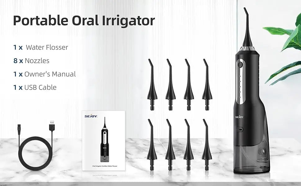 Sejoy Cordless Electric Water Flossers for Teeth Water Dental Flosser Portable Oral Irrigator Rechargeable