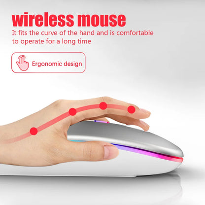 Tablet Phone Computer Bluetooth Wireless Mouse Rechargeable RGB Backlight Mice for iPad PC Laptop Tablet Phone 2.4GHz USB Mouse