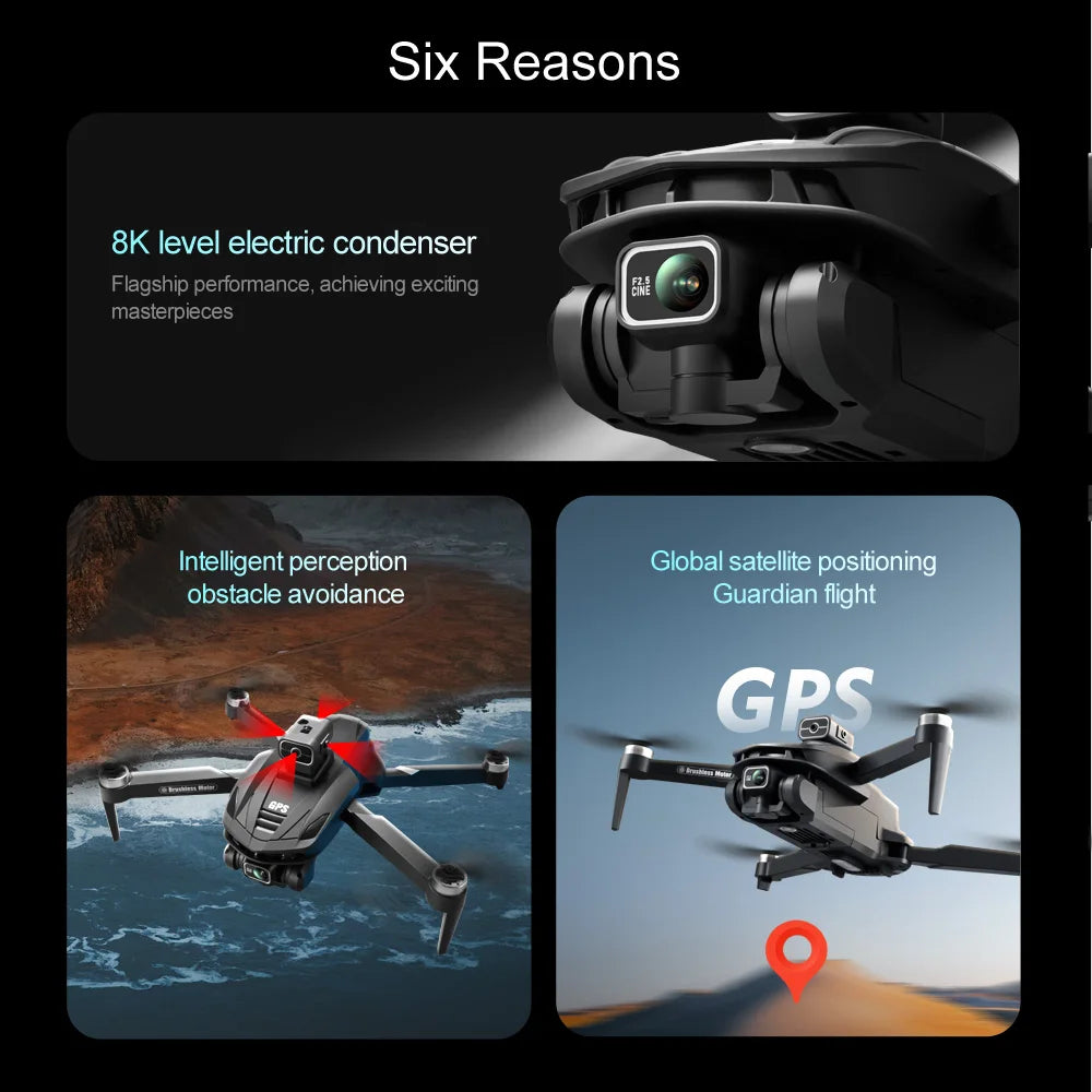 V168 PRO MAX GPS Drone Professional 8K Camera Aerial FPV Brush Avoiding Obstacle with Large Screen Remote Control Folding Drone